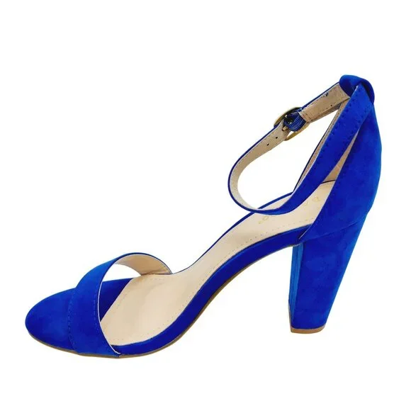 Bamboo Womens Blue High Heel Sandals Size 10 Open Toe Adjustable Strap - Picture 8 of 16